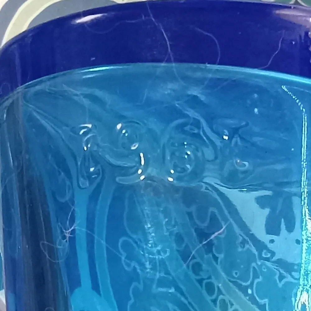 McDonald 16oz Retro 1961 Blue Glass Collector Drinking Glass Commemorative